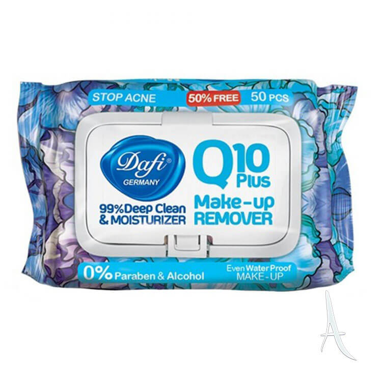 دستمال مرطوب Q10 پاک کننده آرایش دافی طرح گل 