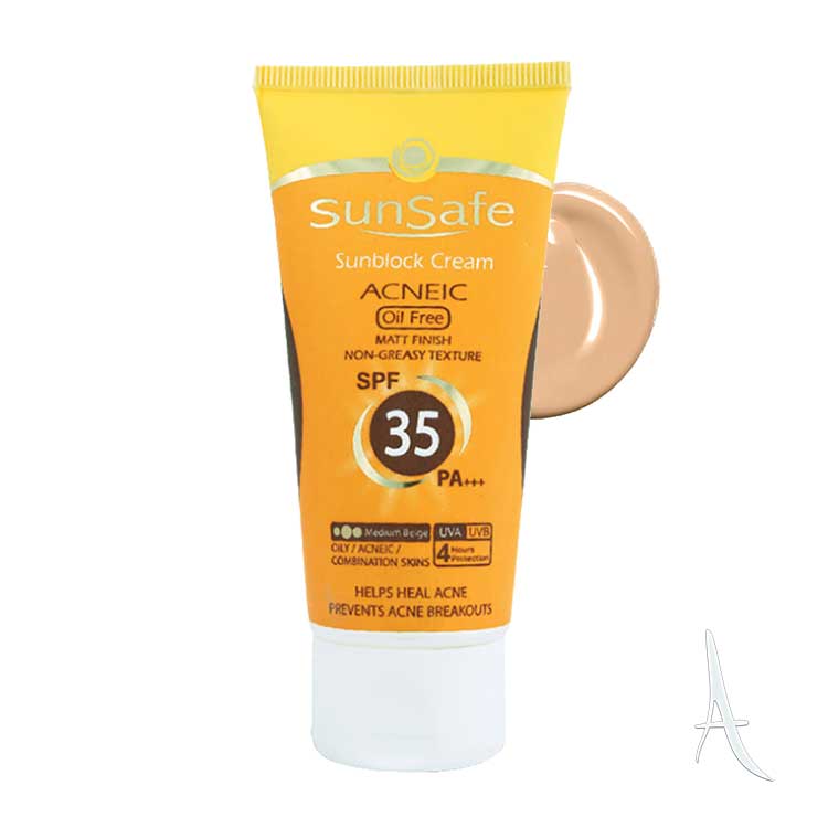 کرم ضد آفتاب رنگی سان سیف اس پی اف 35 مخصوص پوست چرب بژ متوسط