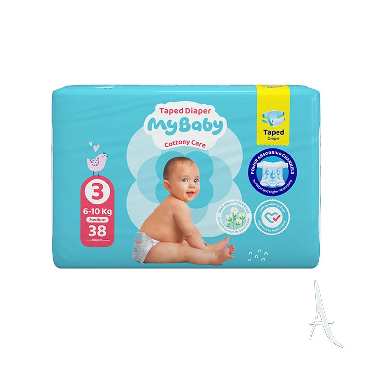 پوشک بچه چسبی متوسط مای بیبی سایز 3