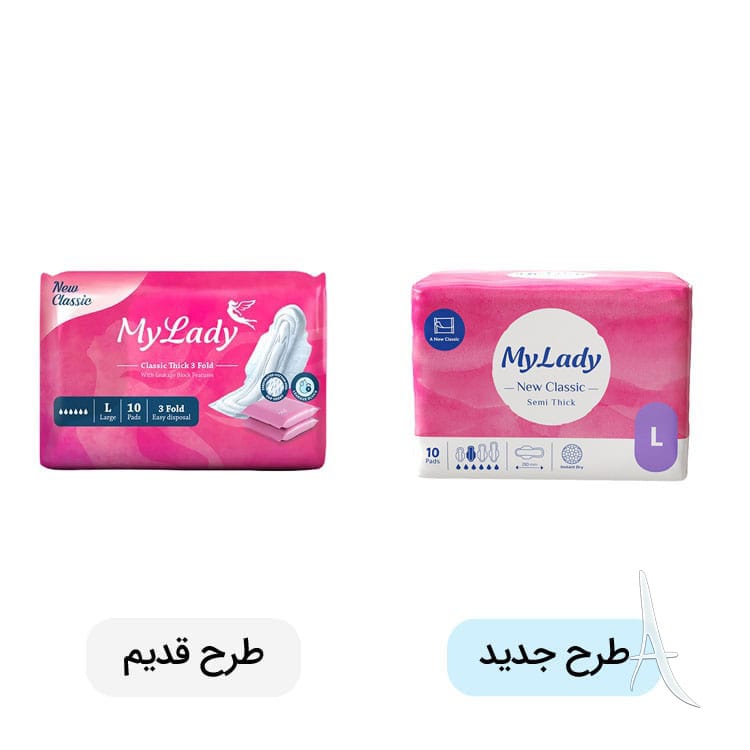نوار بهداشتی نیوکلاسیک نیمه ضخیم اینستنت درای مای لیدی سایز بزرگ-3