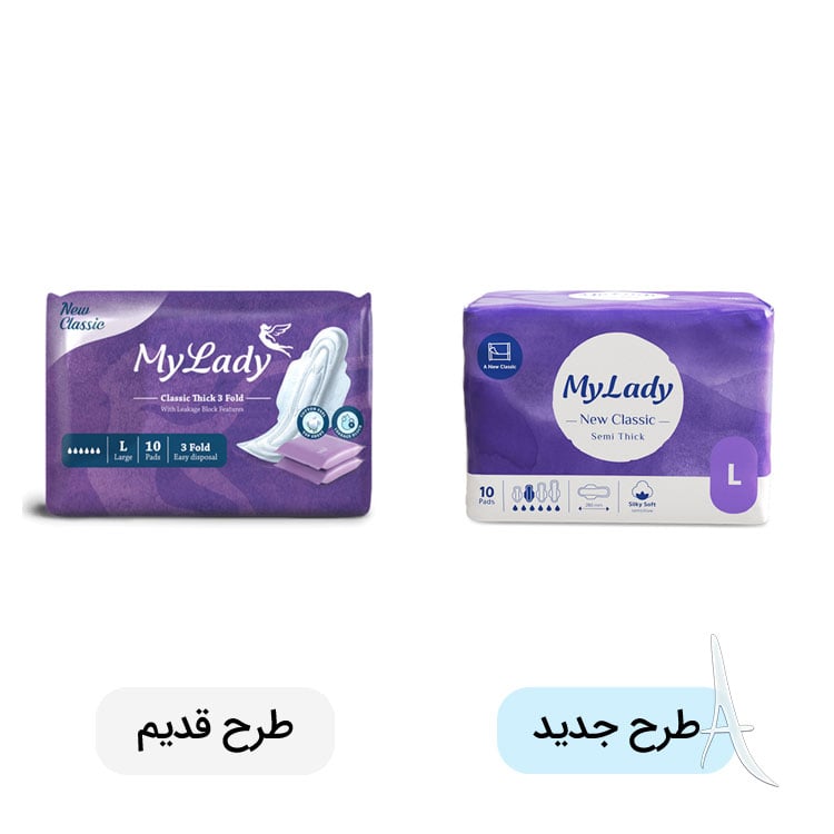 نوار بهداشتی نیوکلاسیک نیمه ضخیم سیلکی سافت مای لیدی سایز بزرگ-3