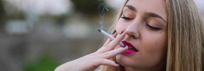 تیرگی دور چشم با مصرف دخانیات